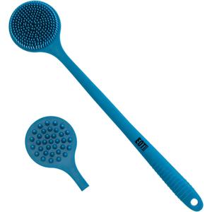 Bendable Long Handled Silicone Body Brush & Hair Scrubber - Bath Shower Back Brush, Shampoo Hair & Scalp Massager, Back Scrubber for Shower (Blue Sapphire)