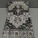 Madane Washable Area Rug 2x3, Small Entryway Rug Non-Slip Vintage Door Mat Indoor Entrance, Low Pile Floor Carpet for Inside Front Door Bedroom Kitchen Entry Laundry (2'x3', Black)