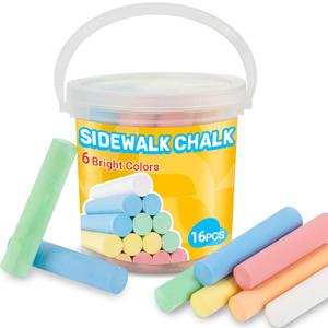 MAQIHAN 16PCS Sidewalk Chalk - Chalk Bulk, 6 Colors, Outdoor Washable Chalk is suitable for drawing and writing on sidewalk, street, walls, playground, blackboard, classroom, school