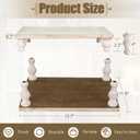 MAONAME Decorative Wooden Display Riser, Farmhouse Wood Pedestal Stand for Display, Rustic Wash White Tray Riser for Kitchen, Home Table Decor, Short and Tall Footed