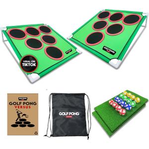 Backyard Golf Game with 16 Chipping Velcro Balls & Mat, Yard and Outdoor Games for Adults & Family, Indoor Golf Set for Home, Beach or Party, Lawn Games for Adults & Family Outdoor