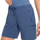 Obla Women's Hiking Cargo Shorts Zipper Pockets Soft High Waisted Quick Dry 7 Inch Long Shorts for Women Golf Athletic Summer (Medium)