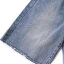 LovelyWholesale Baggy Jorts Bermuda Shorts for Women Knee Length Low Rise Denim Jean Shorts Blue X-Large (XL)