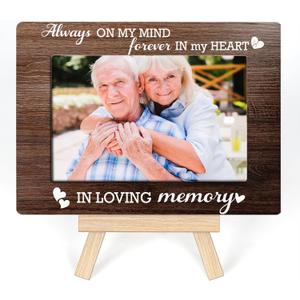 Ycyfckdr In Memory of Loved One Gifts, Memorial Picture Frame, Gifts for Loss of Loved One, Memorial Wooden Keepsake Plaque, Tabletop Picture Frame With Easel (A58)