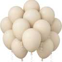 Jobkoo White Sand Balloons, 12 Inch 30 Pcs Beige Balloon Boho White Latex Cream Balloons Matte Off White Sand Neutral Helium Balloons for Birthday Wedding Baby Shower Anniversary Party Decorations