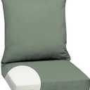 Arden earthFIBER Outdoor Foam Deep Seat Cushion Set, 24x24, Premium High-Density Foam, Never Flattens, Weather-Proof for Patio Chair Sofa Couch, Sage Green Texture