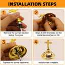 Solid Brass Color Incense Burner with Cross Lid - 6 Inch Charcoal Censer for Catholic Church, Home Altar - Thurible for Frankincense, Resin, Bakhoor