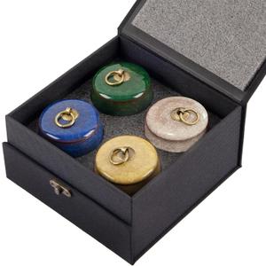 Small Urns for Human Ashes Keepsake, Ceramic Ice Crack Memorial Keepsake Cremation Urns Token Urns Mini Sharing Funeral Urns with Black Premium Box, Colored Set