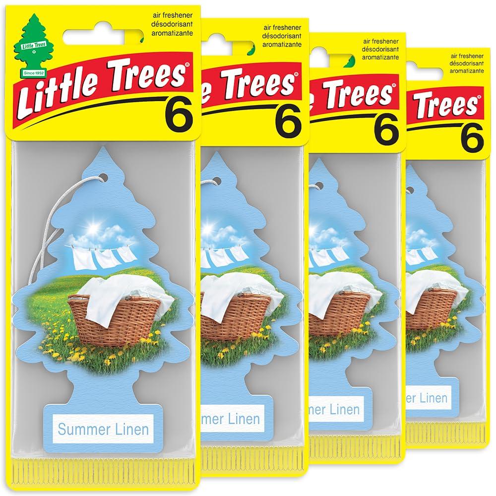 LITTLE TREES Car Air Freshener | Hanging Tree Provides Long Lasting Scent for Auto and Home | 24 Air Fresheners |Summer Linen