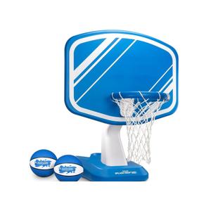 GoSports Splash Hoop Swimming Pool Basketball Game, Includes Poolside Water Basketball Hoop, 2 Balls and Pump Choose Your Style, Blue 