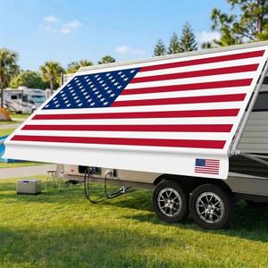 RV Awning Fabric Replacement, 15'2'' fit 16' 19.5oz USA Flag Camper Awning