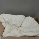 HYMOKEGE Ivory Full Size Comforter Sets Seersucker 7 Pieces, All Season Luxury Bed in a Bag for Bedroom, Bedding Set with Comforters, Sheets, Pillowcases & Shams