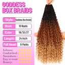 Goddess Boho Box Braids Crochet Hair-8 Packs 24 Inch Crochet Box Braids for Black Women Pre Looped (1B/30/27, 24 Inch (Pack of 8))