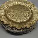 MAONAME Gold Charger Plates Set of 12, Reef Plate Chargers for Dinner Plate, Round Plastic Table Chargers for Thanksgiving, Christmas