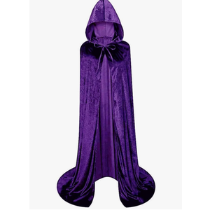 Unisex Full Length Hooded Robe Cloak Long Velvet Cape Cosplay Costume 59 inch