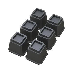 Bed Risers Heavy Duty 6 Inches Bed Elevators, Set of 6 Lifts Up 3,000 lbs Furniture Riser for Sofa and Table, Black