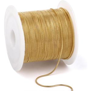 33 Feet Gold Snake Chains Roll, 1mm 18K Gold PVD Plated 304 Stainless Steel Round Snake Chain Bulk Spool for Jewelry Making DIY Craft