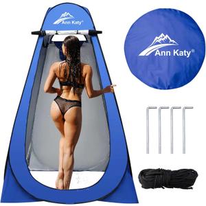 Pop up Privacy Shower Tents for Camping, Portable Dressing Changing Tent, Foldable Outdoor Shower Room, Instant Camp Toilet Tent, Sunshade Rain Shelter for Camping, Hiking, Beach, Dressing, Rv Accessories, 4x4x6ft
