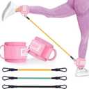 Ankle Straps Resistance Bands with Cuffs, Ankle Bands for Working Out, Ankle Resistance Band for Leg, Booty Workout Equipment for Kickbacks Hip Fitness Training