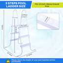 Threlaco 42 Inch Above Ground Pool Ladder 3 Step Steel Frame Swimming Pool Entry Exit Ladder Non Slip Metal Frame Steps, Weight Capacity 300lbs(White)