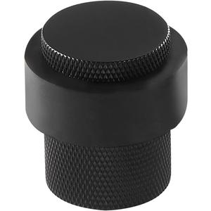 1-1/2 Inch Length 1-3/5 Height Cylindrical Floor Mount Door Stopper Heavy Duty Door Holder Brass Floor Mounted Hardware Quite Doorstop Keep Door Open, 1 Pack, Matt Black