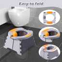Portable Foldable Travel Potty for Toddlers, Kids Toilet Seat for Car, Camping, Indoor Outdoor - Splash-Proof Design, Easy Clean Training Seat with 30 Disposable Waste Bags (Gray) by Yszawmx