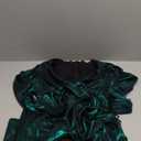 BestGirl Women's Sexy Dress Deep V Neck Long Sleeve Ruched Sparkly Bodycon Club Mini Dresses (Green, Medium)