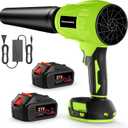 Leaf Blower Cordless, 600000 RPM Handheld Leaf Blower with 2×4.0Ah Batteries and Charger, Battery Power Blower with Extended Nozzle, Portable Lightweight Mini Blower for Lawn Care, Garage, Car Drying