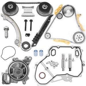 Timing Chain Kit Water Pump VCT Solenoid Actuator Gear Compatible with 2009-2017 Chevy Equinox/Malibu GMC Terrain Buick Regal/Verano 2.2L/2.4L Ecotec, Replace 9-4201S
