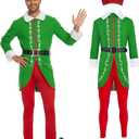 Christmas Costume Men, Budby the Costume Men, Christmas Adults Suit for Holiday Party Cosplay, L