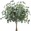 Palonu 6Pcs 24 Inch Artificial Eucalyptus Leaves, Faux Eucalyptus Leaf Branch, Fake Green Foliage Artificial Plants Greenery for Flower Arrangement Home Wedding Party Indoor Decoration