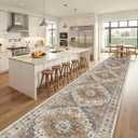Madane Hallway Runner Rug 3x18 - Kitchen Rugs 18ft Washable Entryway Rug Vintage Kitchen Runners Non Slip Indoor Area Rug Farmhouse Carpet Runner for Bathroom Living Room Bedroom, Turmeric/Grey