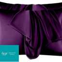 Mulberry Silk Pillow Cases Set of 2, Both Sides Real Silk Pillowcase for Hair and Skin Prevent Acne Pillowcase Organic Silk Pillowcases with Hidden Zipper2 Pack, Purple, Queen