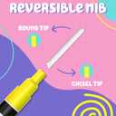 Liquid Chalk Markers (10 Pack) with Gold & Silver - Fine Tip Dry Erase Marker Pens for Blackboard, Windows, Chalkboard Signs, Bistro - 3mm Reversible Tip