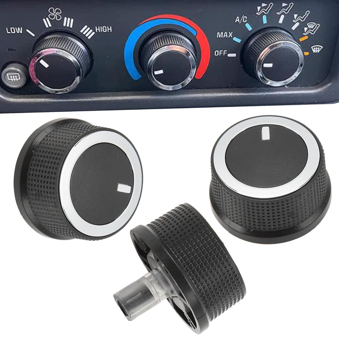3 Pack 84141127 Control Knob Compatible with Chevrolet Express 2008-2021, Compatible with GMC Savana 2008-2017 Climate Control Knob 84793085 Air Conditioner Heater Control Switch Knob