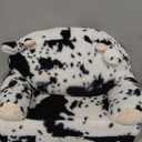 Toddler Chair with Faux Rabbit Fur  2-in-1 Foldable Kids Couch, Soft Sofa for Reading, Bedroom or Playroom Use, Ages 1-3Cow