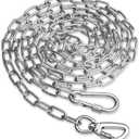 Heavy Duty Dog Chain for Yard-15FT Metal Dog Chain Leash Chew Proof,Long Dog Lead for Outside with Strong Swivel Hook,Outdoor Dog Runner for Camping,Dog Tie Out Cable for Small Medium Dog up to 90LBS