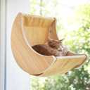 HAPYKITYS Window Cat Bed Moon Perches, Mounted with Strong Suction Cups Cat Window Seat for Sleep and Watch Birds
