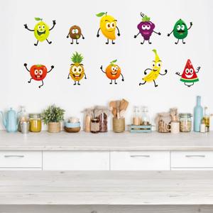 Kitchen Fruit Wall Stickers - Cartoon Wall Decals - Kitchen Cupboard Fridge Dining Room Cabinet Restaurant Home Wall Decor