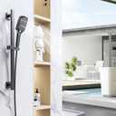 Bathroom Shower Slide Bar, Adjustable Handheld Shower Holder Wall Mount Shower Bar Stainless Steel, Matte Black Square Slide Bar