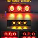 Partsam 2Pcs 54 LED Truck Trailer Tail Lights Bar with Chrome Iron Bracket Base Waterproof 24V 4 Inch Round Led Trailer Tail Lights Bar Stop Turn Signal Running Parking Lights Lamps RV Camper