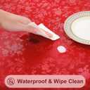 Smiry Rectangle Table Cloth, Waterproof Heavy Duty Vinyl Tablecloths, Wipeable Washable Table Cover for Kitchen and Dining Room (Red, 52" X 70")