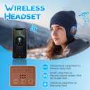 Bluetooth Beanie for Men Women, HD Stereo Sound Beanie with Headphones, Unique Tech Gifts for Men Husband Him Teen (Blue)