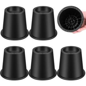 Bed Riser/Furniture Lift Bed/Bed risers/Furniture Lifter/Table risers/Frame Risers Create Under Bed Storage Heavy Duty for Furniture Height Adjustment Round Black (6 Pack, New 4 Inch)