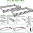 8x4x1ft (2 Pack) Raised Garden Bed Kit, Galvanized Planter Box Outdoor, Metal Raised Garden Beds for Flower,Vegetables, Herb,Sliver