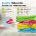Microfiber Cleaning Cloth 12 Pack, 12x12 Inch Reusable Kitchen Towels, Lint Free Streak Free Super Absorbent Soft Cleaning Rags for House, Window, Glass, Assorted Colors