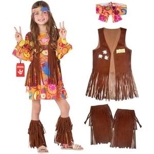 Morph 70s Outfits For Girls, Girl Hippie Costume, 60s Outfits For Girls, Hippie Costume For Kids, Kid Disco Outfit, Medium