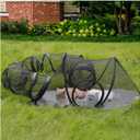 Rest-Eazzzy Outdoor Cat Enclosures, Portable Cat Tent for Outside Enclosure for Indoor Cats, Catio Outdoor Cat Enclosure for Kitty and Small Animals, Cat Playpen with Tunnel, Storage Bag (black- circular tunnel)