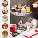 12-Piece Silver Cake Stand Set, Vintage Cake Stand with Crystal Edge and Cupcake Display Tray, Dessert Table Display Set for Wedding, Party, Baby Shower, Anniversary Celebration
