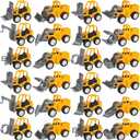 OJYUDD 24 Pcs Mini Construction Vehicles, Pull Back Engineering Vehicles, Play Figure Vehicles Toys for Birthday Party Favors, Gifts, Rewards